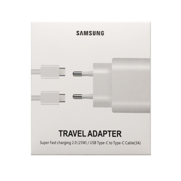 Cargador Samsung EP-TA800XWEGWW/ 1 USB-C + Cable USB-C/ 3A