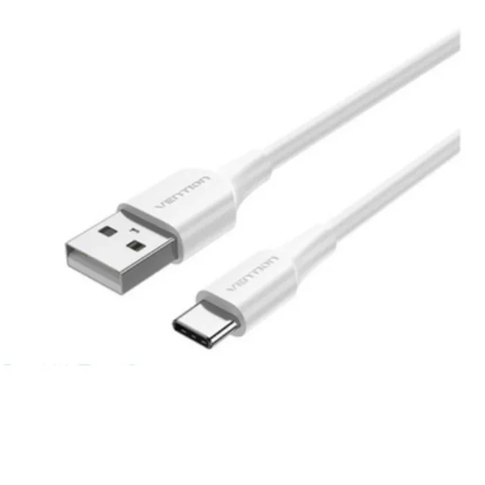 Cable USB 2.0 Tipo-C Vention CTHWF USB Tipo-C Macho - USB Macho Hasta 60W 480Mbps 1m Blanco