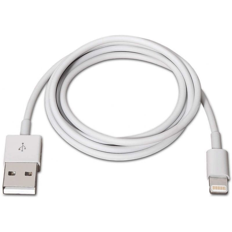 Cable Lightning Aisens A102-0035/ USB Macho - Lightning Macho/ 1m/ Blanco